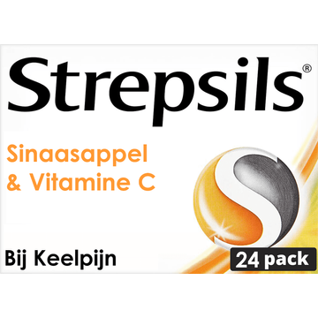 Strepsils Sinaasappel/Vit C zuigtab 24st