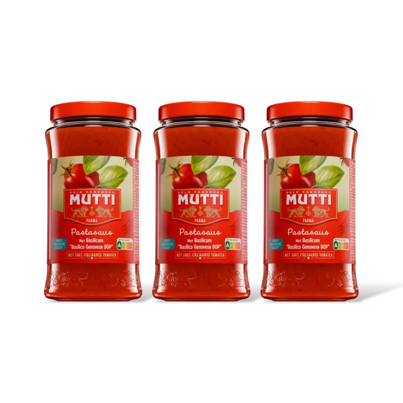 Mutti Pastasaus met basilicum 3-pack