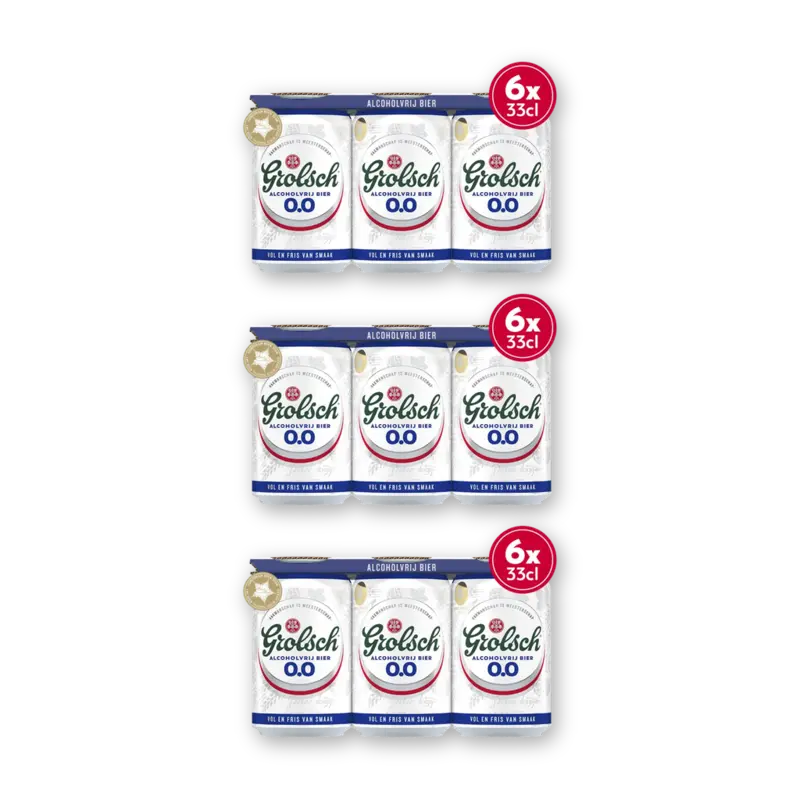 Grolsch Pilser alcoholvrij bier 0.0 18-pack