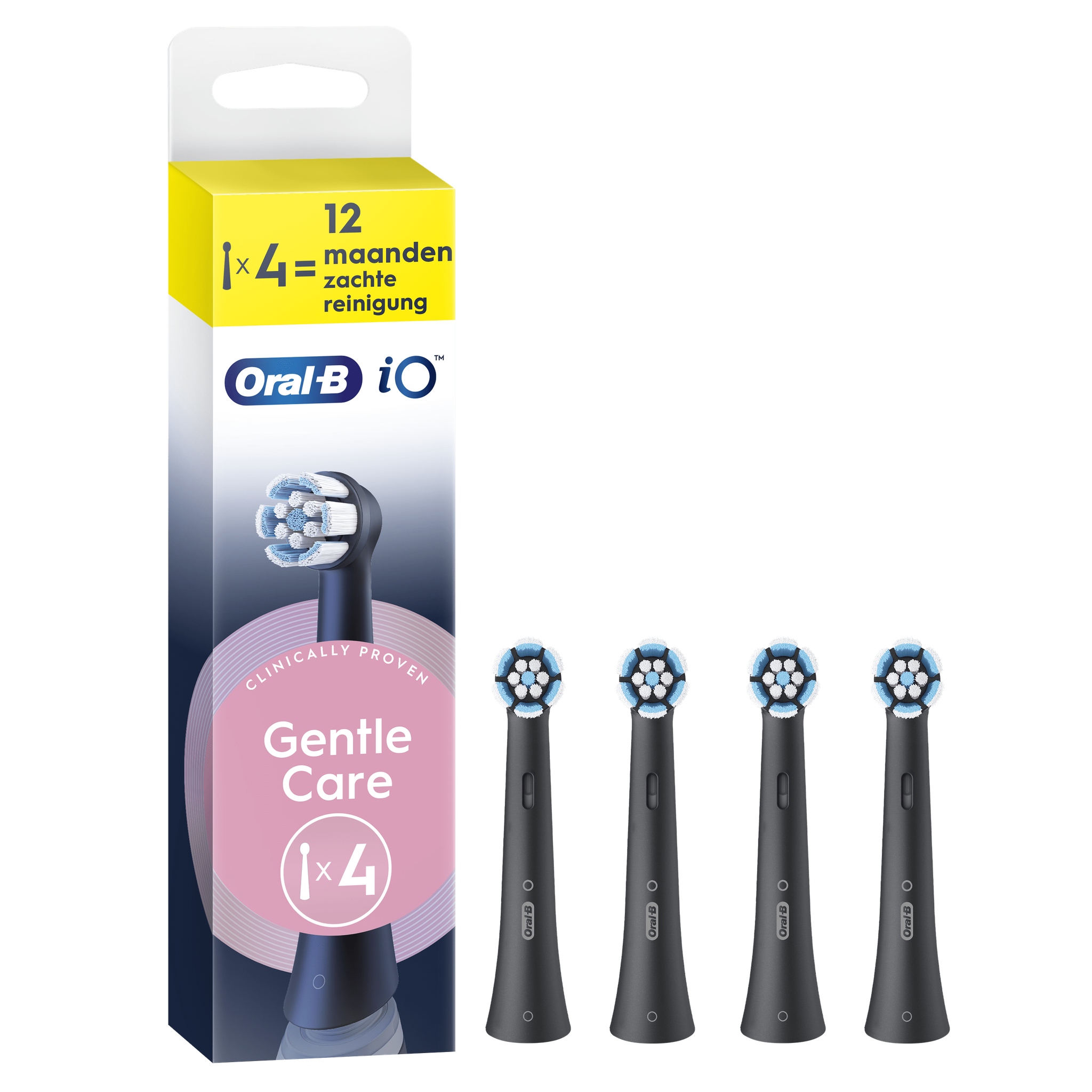 Oral-B iO Gentle Care Opzetborstels Zwart 4 Stuks