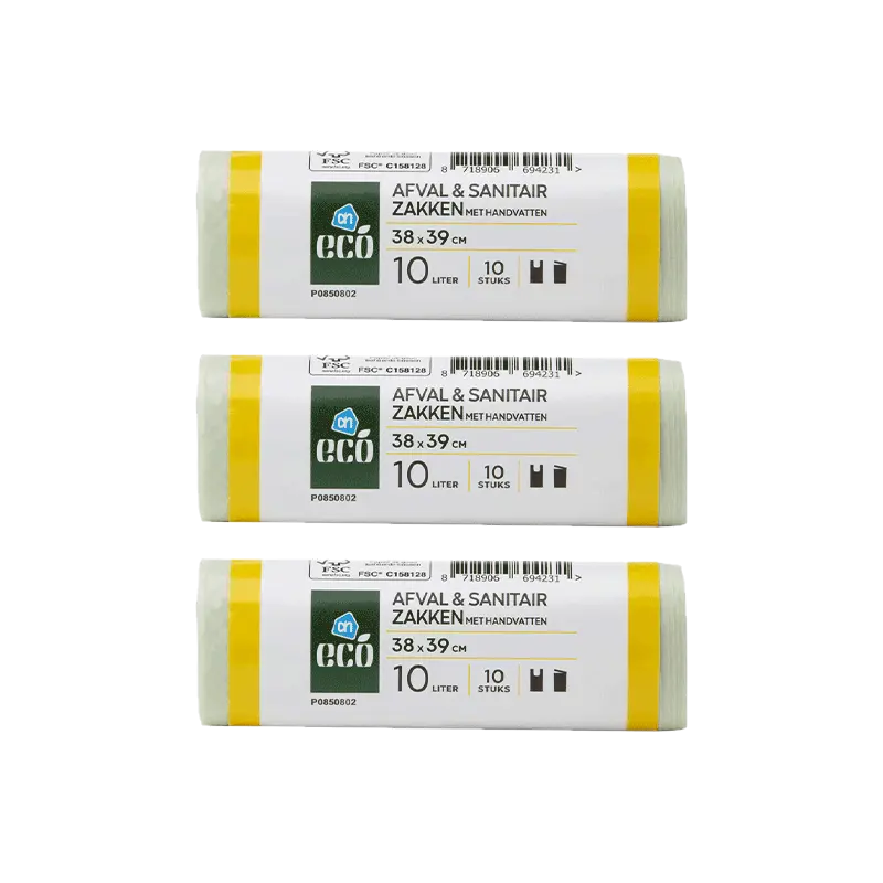 AH Eco Afval en sanitairzakken 10 liter 4-pack