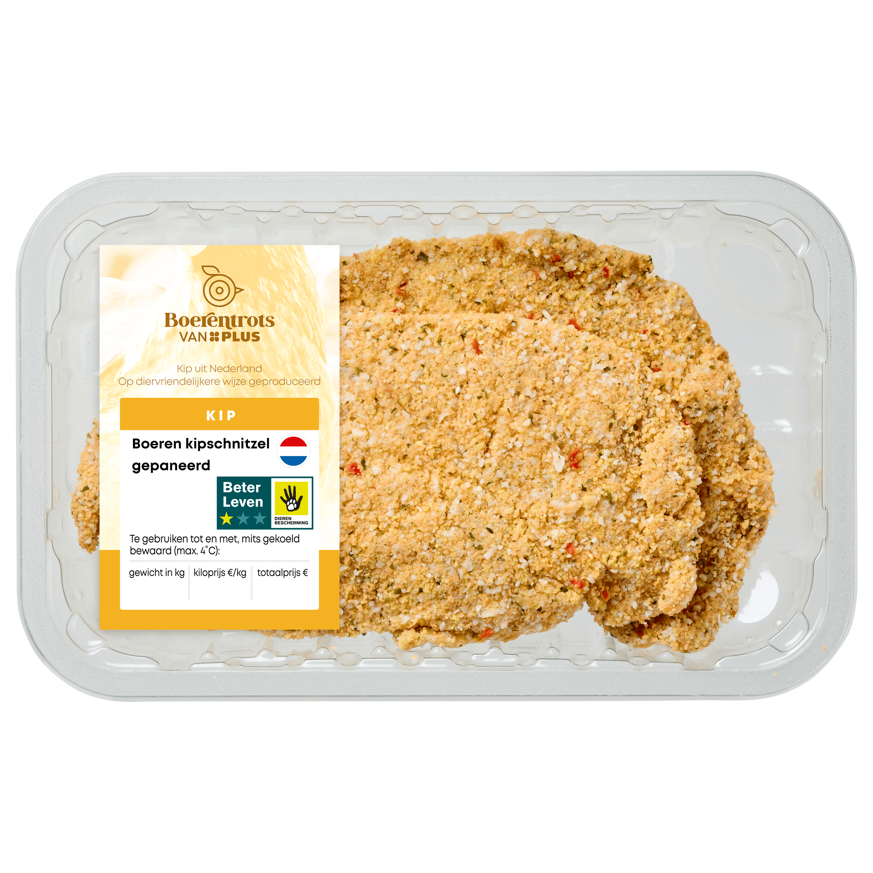 PLUS Boerentrots Boeren kipschnitzel gepaneerd