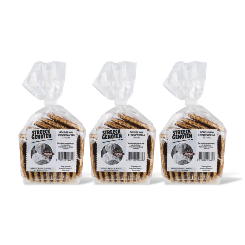 Streeckgenoten Goudse mini stroopwafels 3-pack