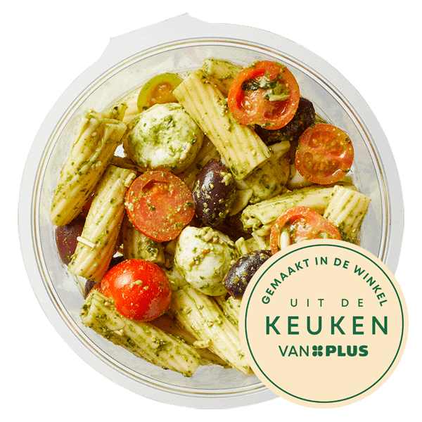Uit de keuken van PLUS Pasta salade pesto mozzarella