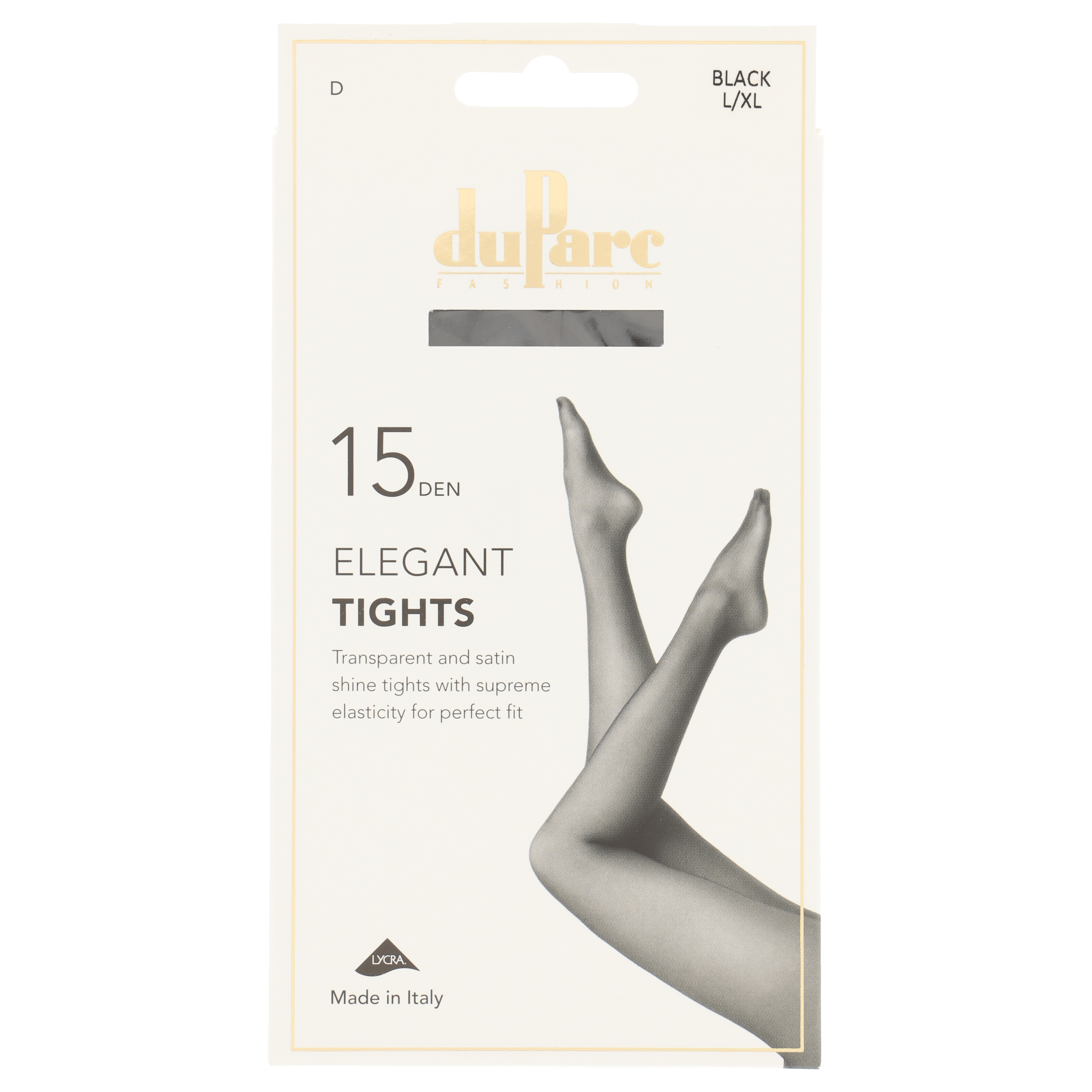 DuParc Panty Lycra 15D Satijnglans zwart LXL