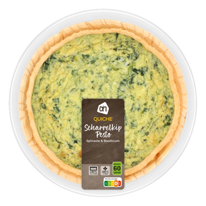 AH Quiche kip pesto spinazie