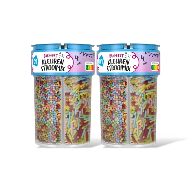 AH Bakfeest kleuren strooimix 4 vaks 2-pack