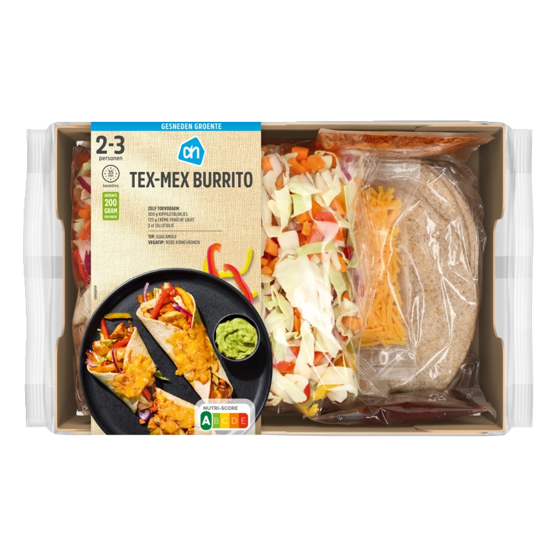 AH Gesneden verspakket tex-mex burrito's