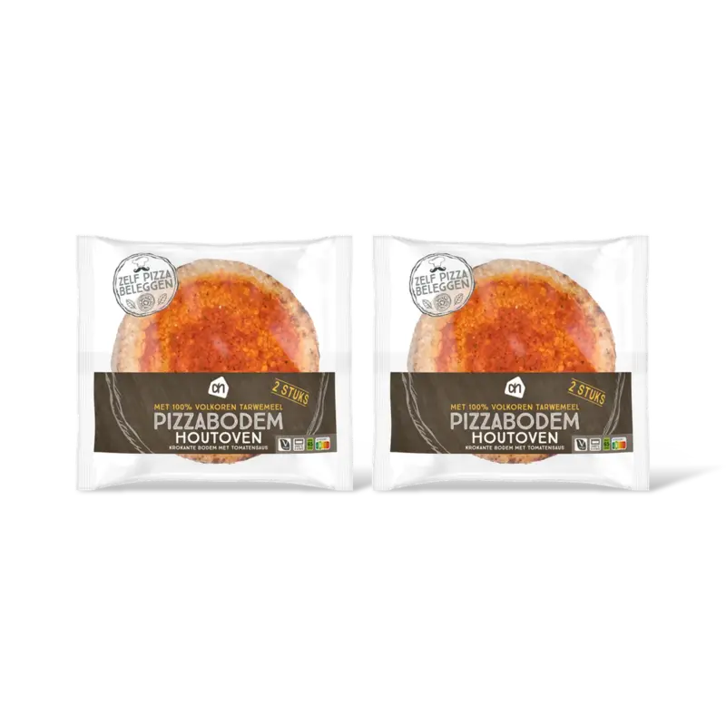 AH Volkoren houtoven pizzabodem 2-pack