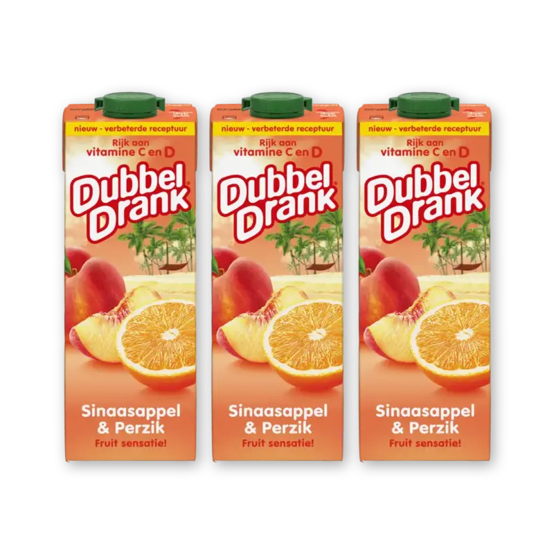 DubbelDrank Sinaasappel & perzik 3-pack
