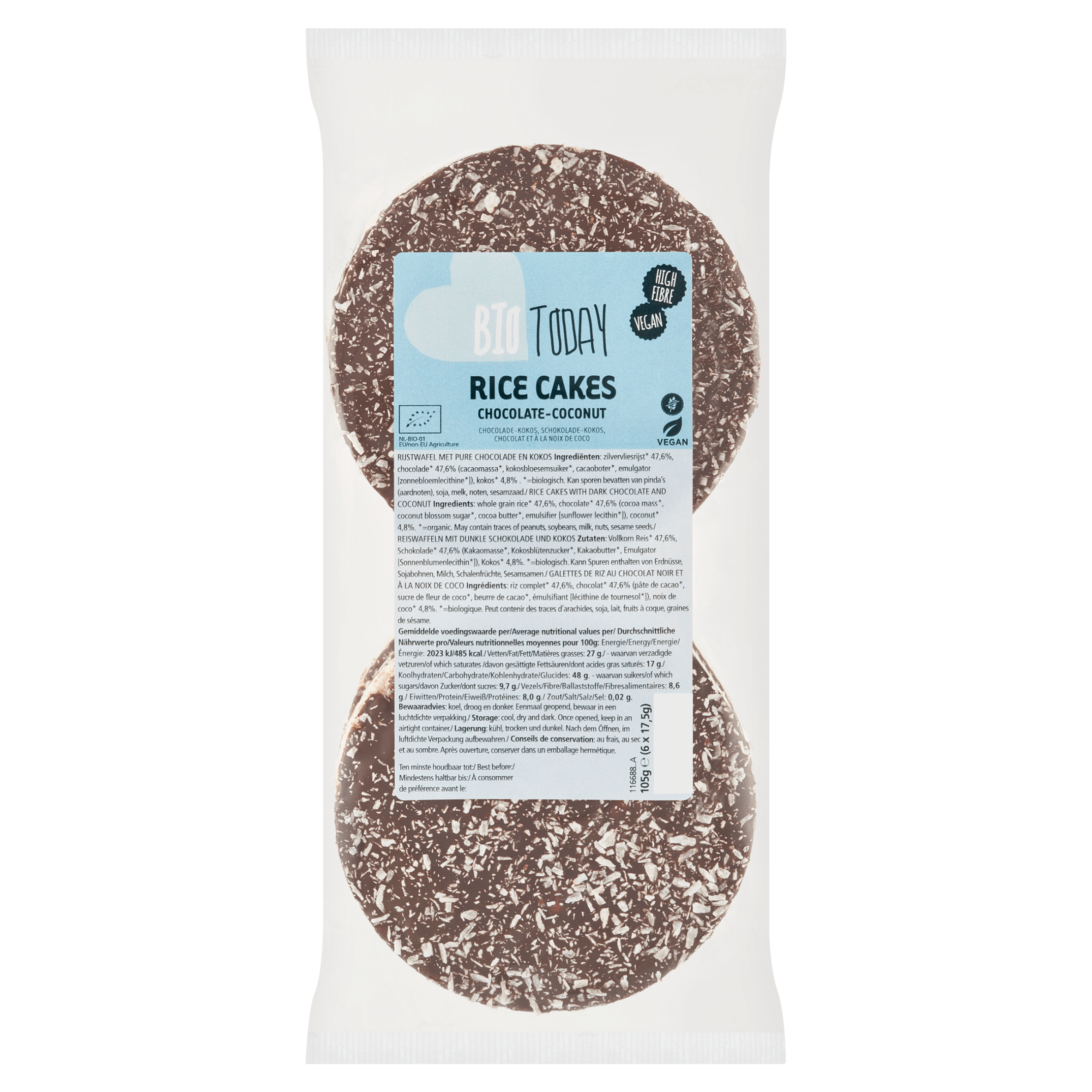 BioToday Vegan ricecakes choco-coco bio