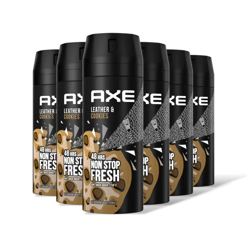 Axe Leather & cookies deo bodyspray 6-pack