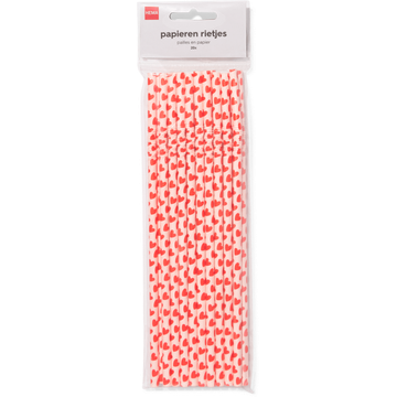 HEMA Papieren Rietjes Hartjes 20 Stuks