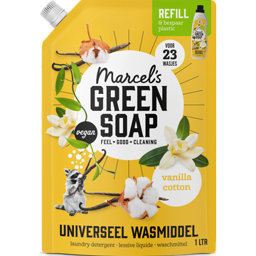 Marcel's Green Soap universeel wasmiddel Vanille & Katoen navulling - 23 Wasbeurten