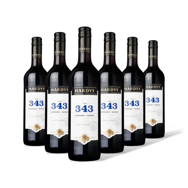 Hardys Bin 343 cabernet shiraz 6 flessen