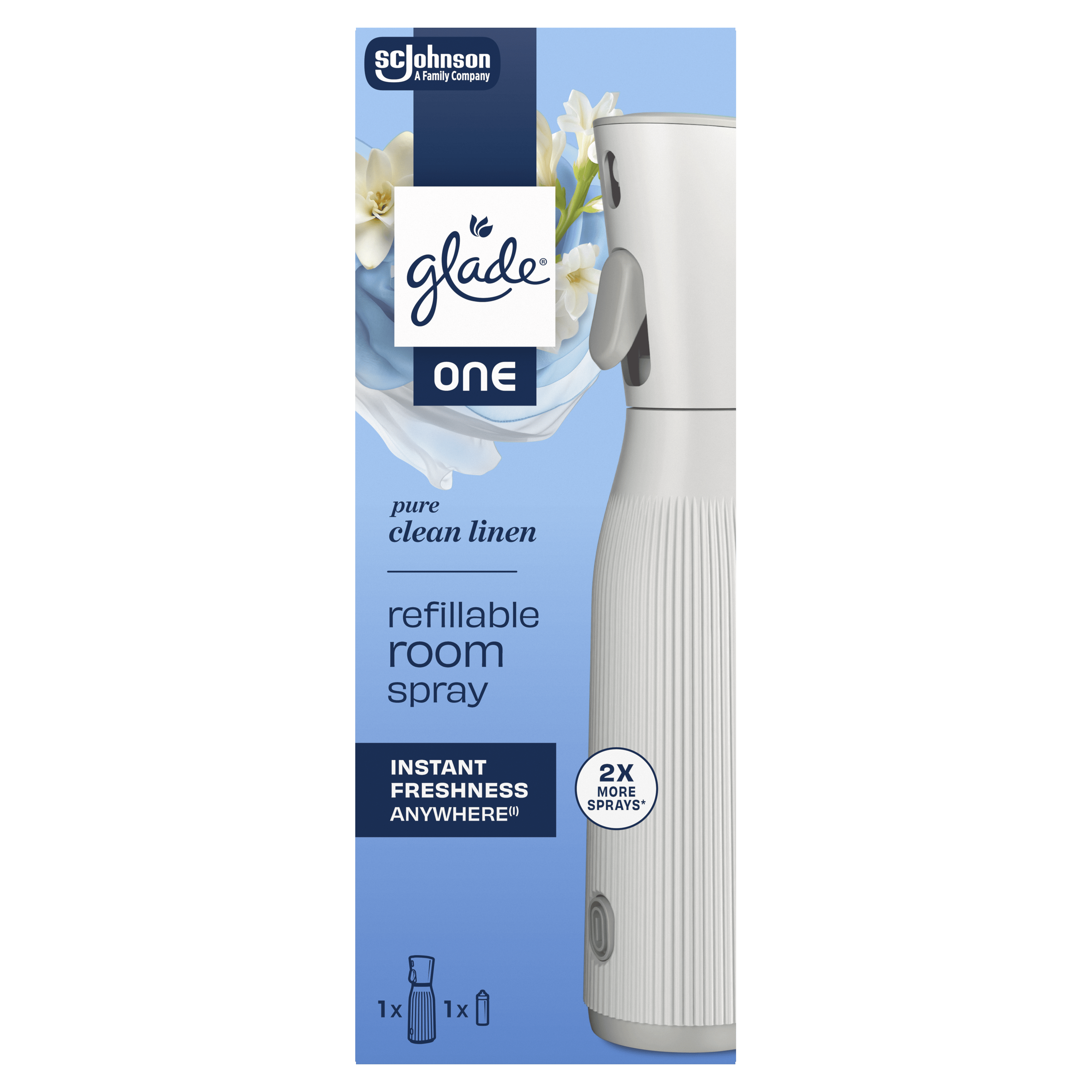 Glade One Room spray houder Pure linnen