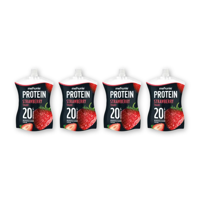 Melkunie Protein aardbei yoghurt 4-pack