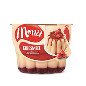 Mona Griesmeelpudding Met rode bessensaus
