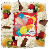 Lokale Bakker themataart vierkant slagroom gefeliciteerd 10-12 personen