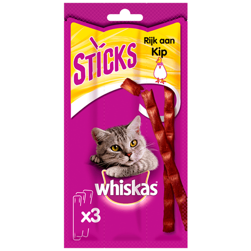 Whiskas Kattensnacks sticks rijk aan kip