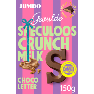 Jumbo Chocoladeletter Melk Gevuld Speculoos Crunch 150 g