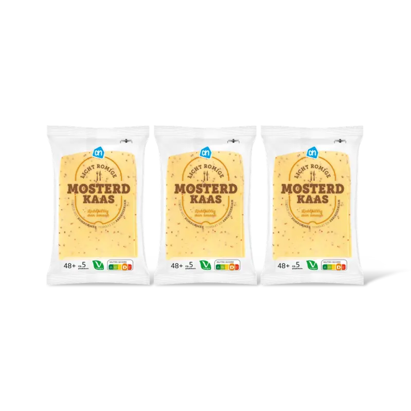 AH Licht romige mosterdkaas 48+ plakken 3pk