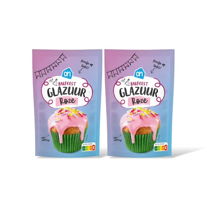 AH Bakfeest glazuur roze 2-pack