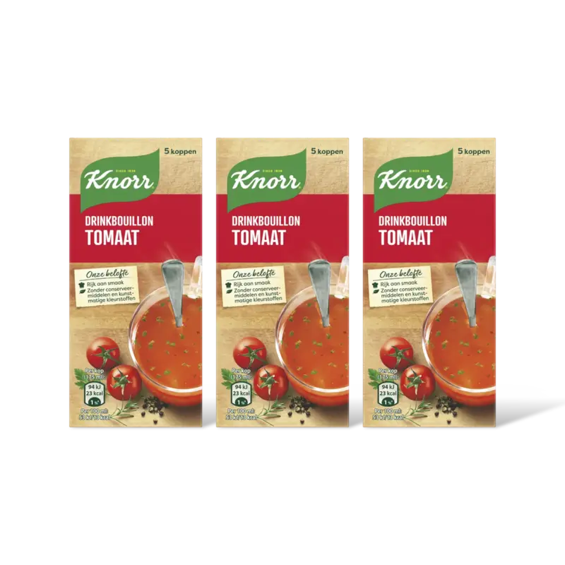 Knorr Drinkbouillon tomaat 3-pack