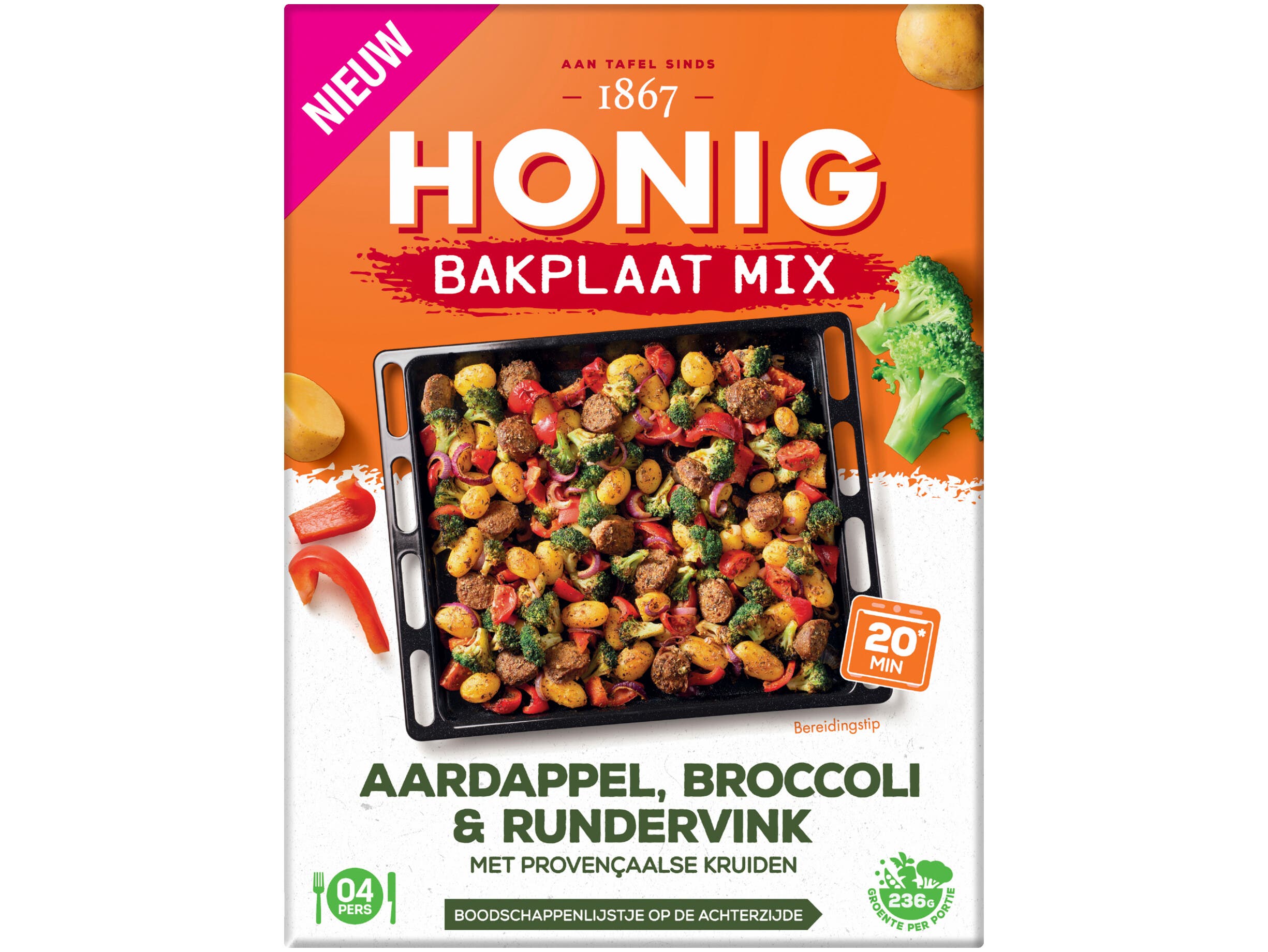 Bakplaat mix broccoli & rundervink