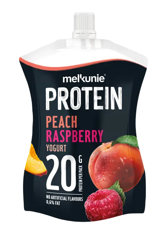 Melkunie Protein yoghurt perzik framboos