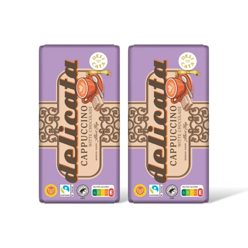 Delicata Reep cappuccino witte chocolade 2-pack