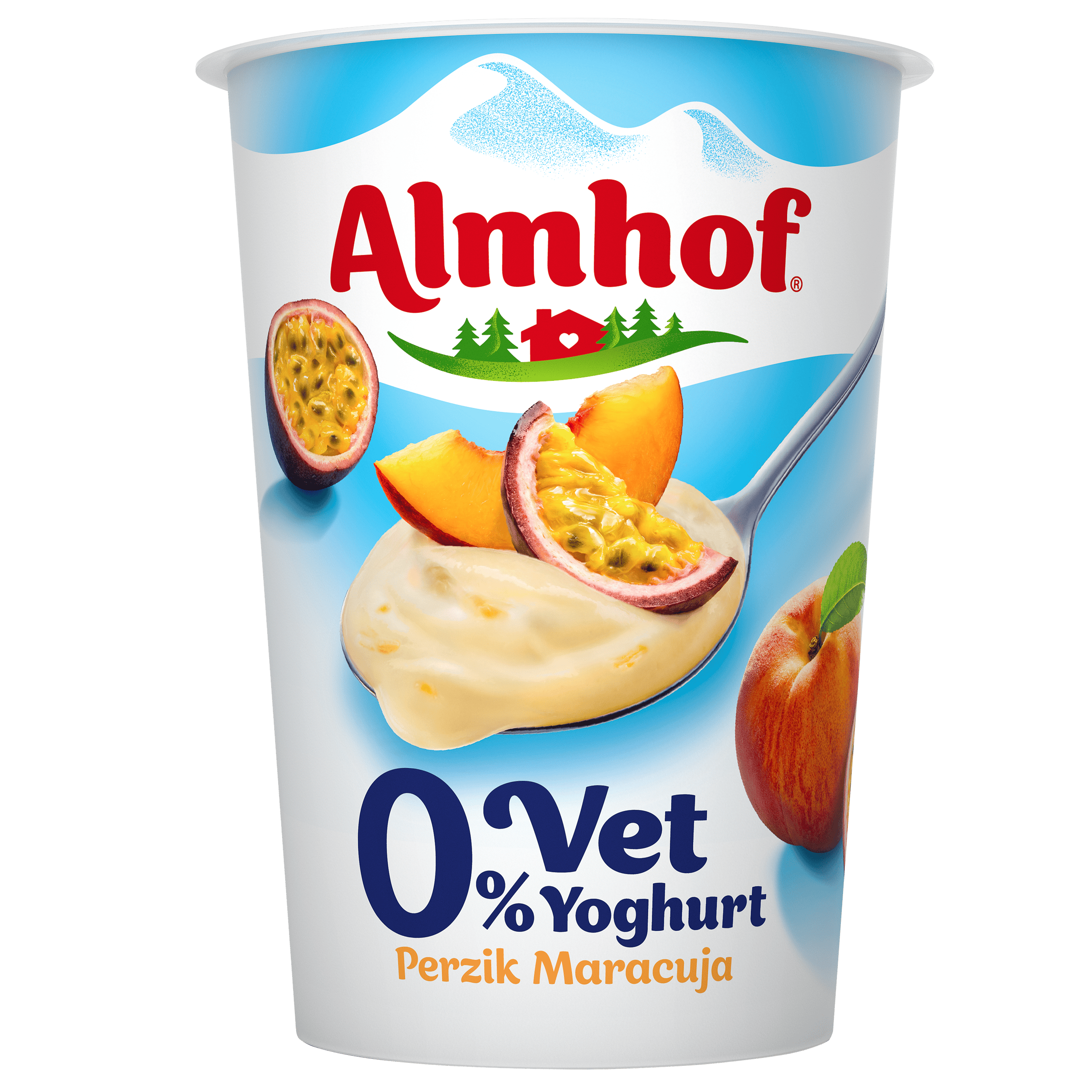 Almhof 0% vet yoghurt Perzik Maracuja