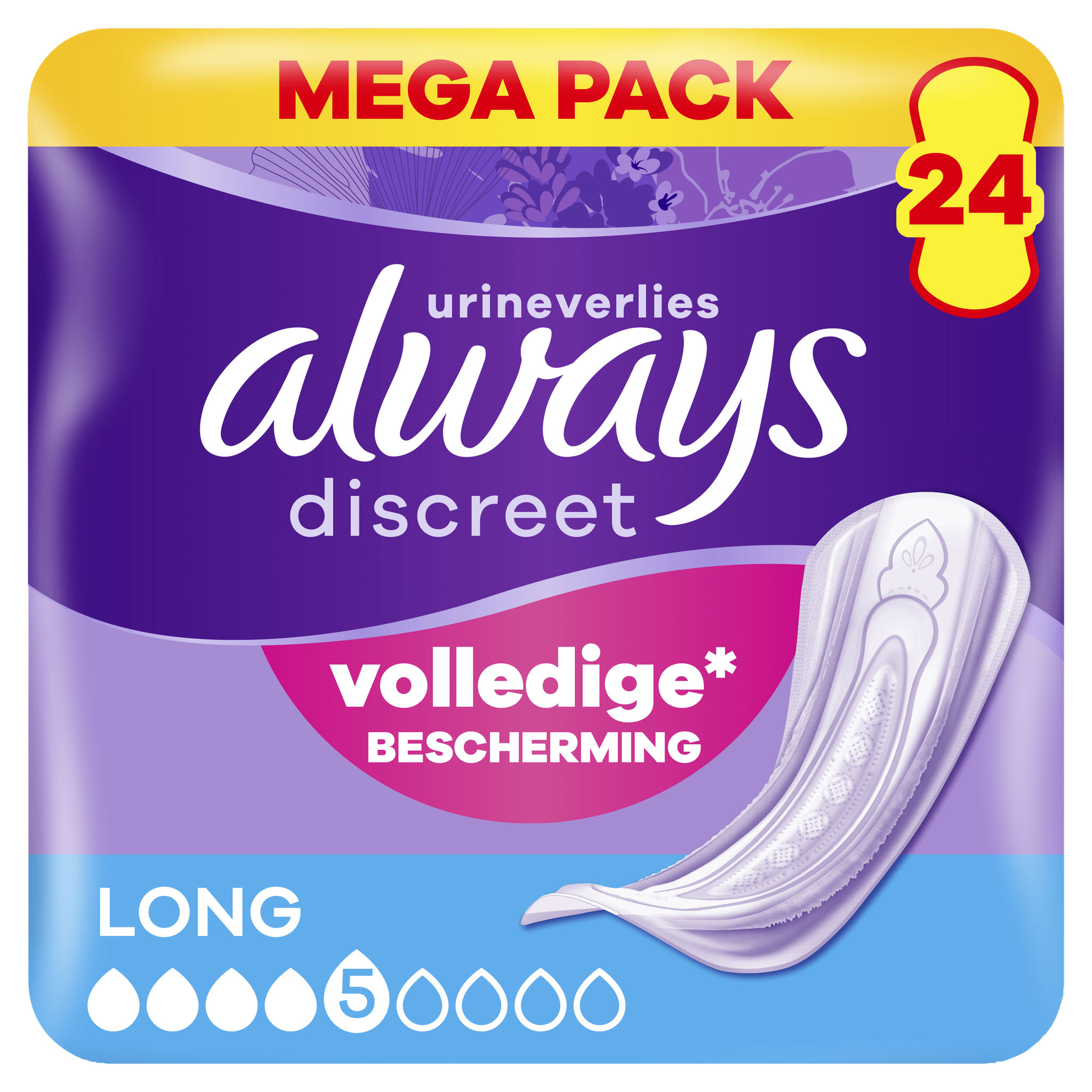 Always Inlegkruisjes Discreet Long Mega Pack 24 Stuks