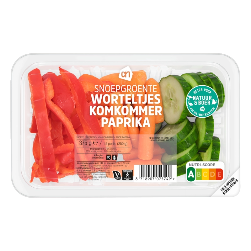AH Snoepgroente wortel komkommer paprika