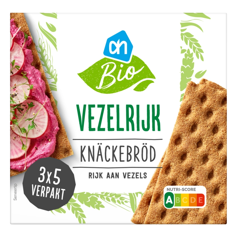 AH Biologisch Knäckebröd vezelrijk met tarwebloem