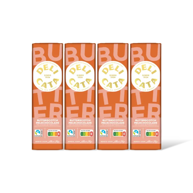 Delicata Reep melkchocolade butterscotch 4-pack
