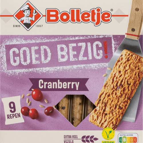 Bolletje Goed bezig krokante graanrepen cranberry
