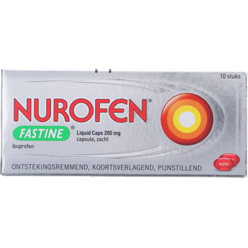 Nurofen Ibuprofen Fastine liquid caps 200 mg, 10 stuks