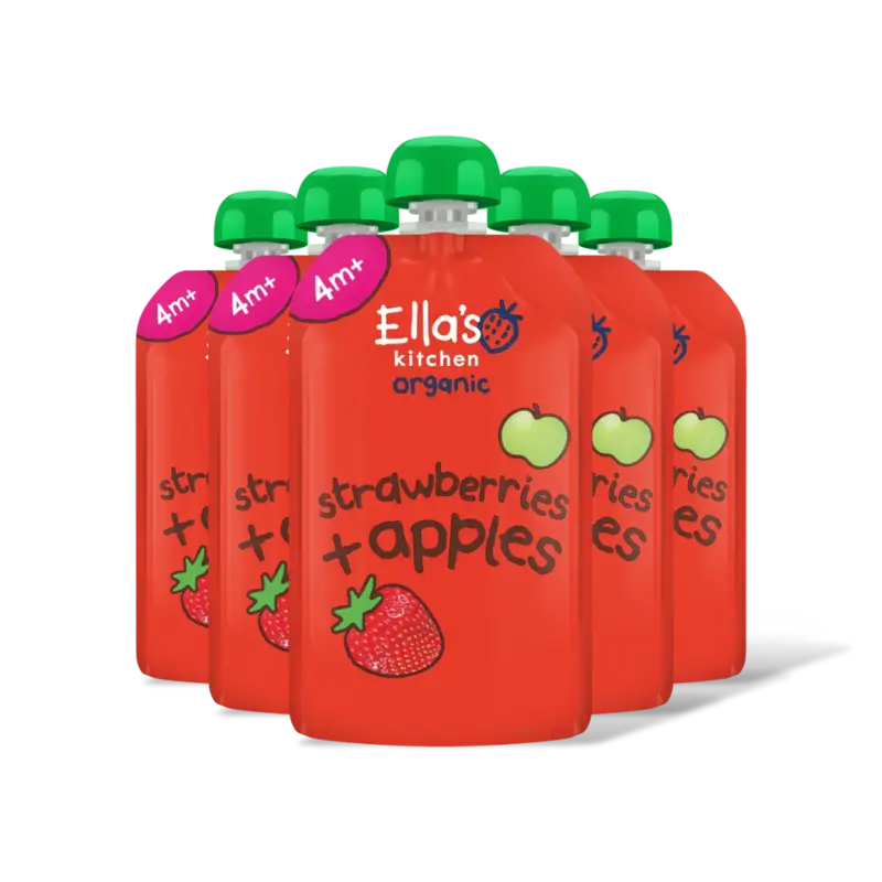 Ella's kitchen Aardbeien + appels 4m+ bio 5-pack