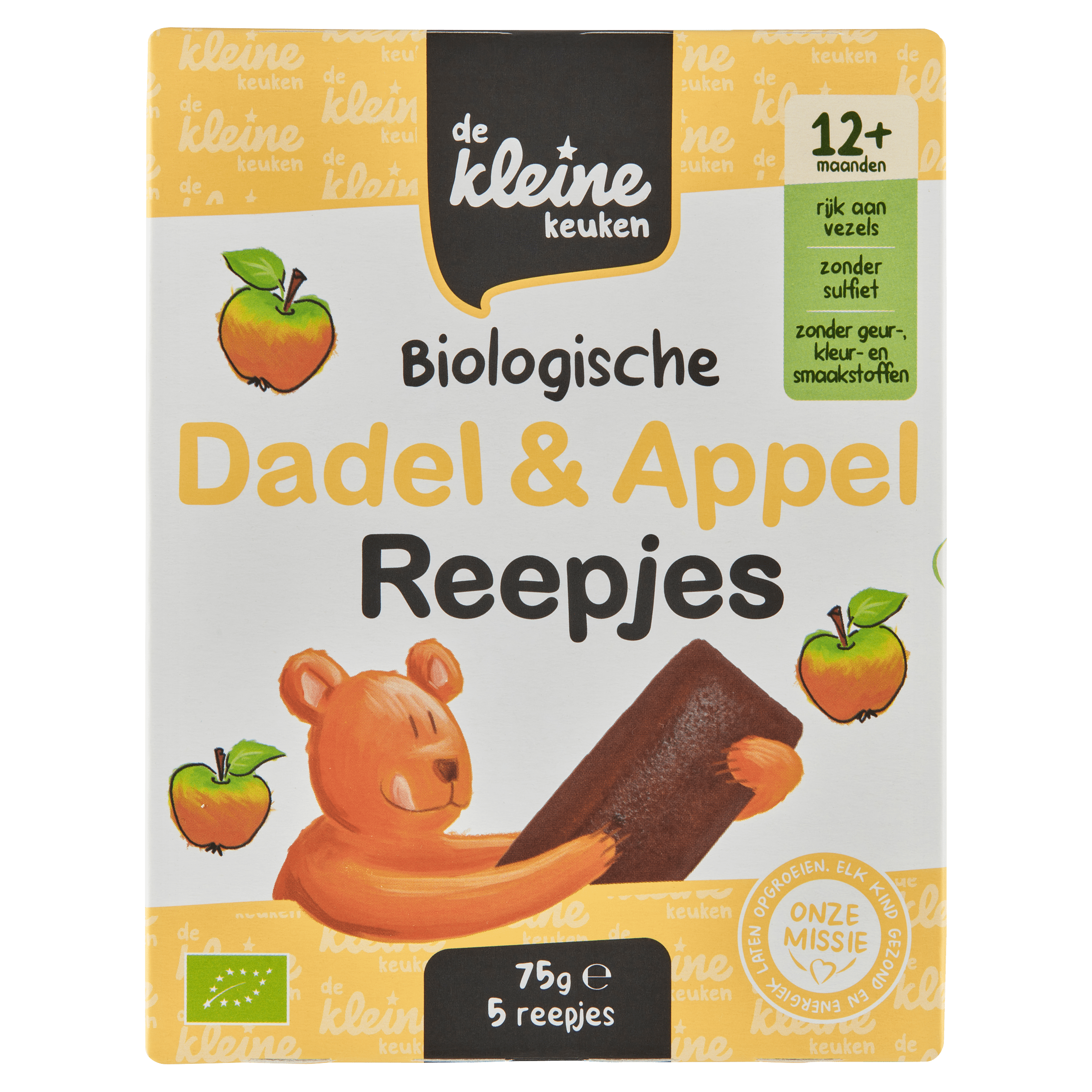 De Kleine Keuken Bio dadel & appel reepjes 12+