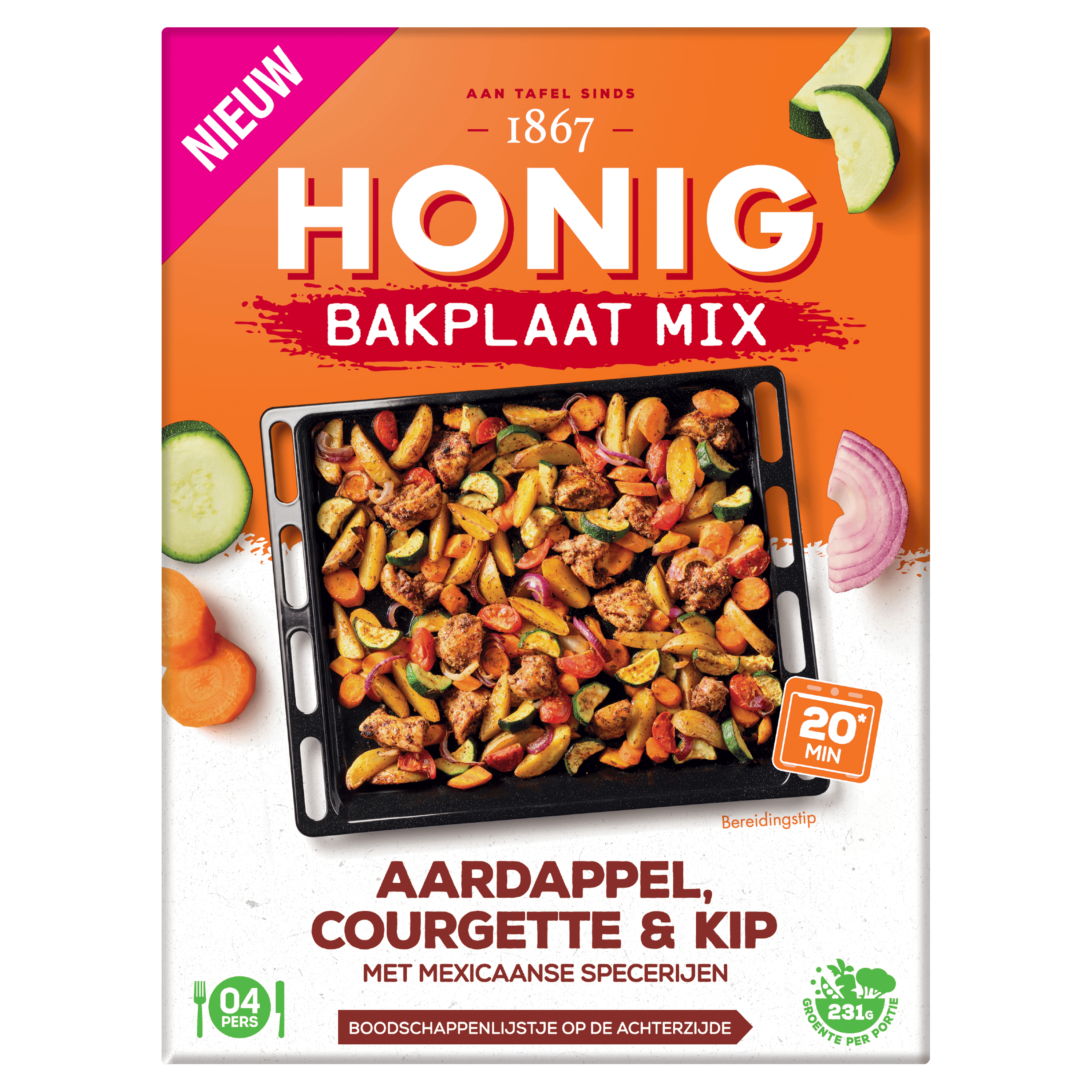Honig Bakplaat Mix Aardappel, Courgette & Ki
