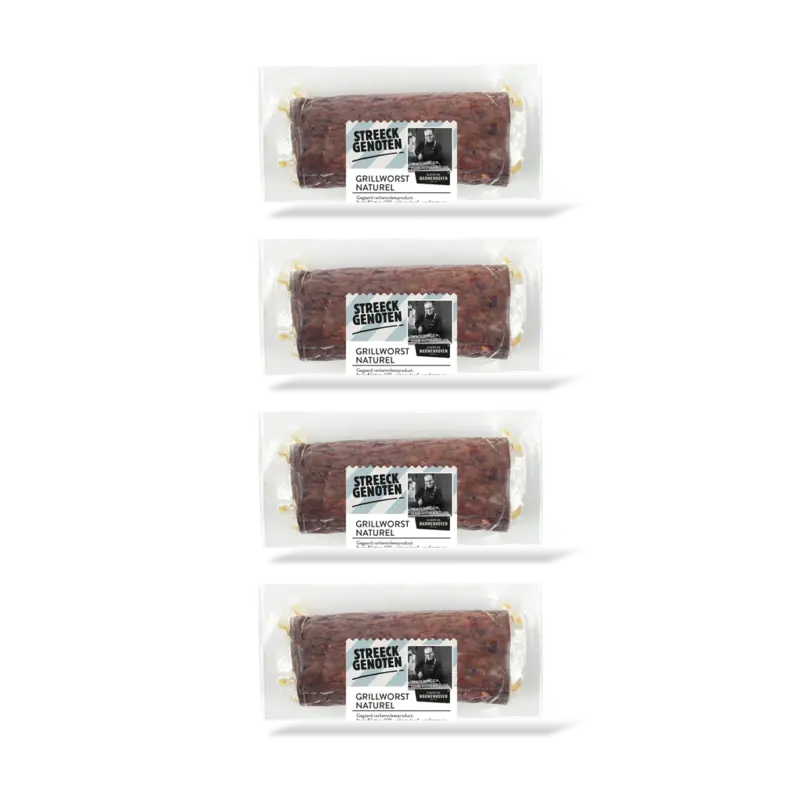 Streeckgenoten Grillworst naturel stukje 4-pack