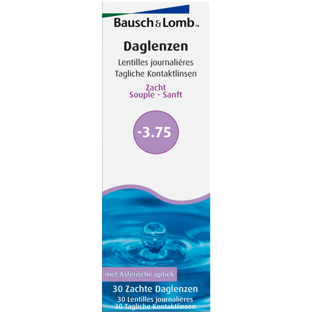 Bausch + Lomb DagLenzen -3,75 30 stuks
