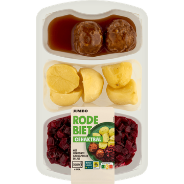 Jumbo Rode Biet Gehaktbal met Gekookte Aardappelen en Jus 500 g