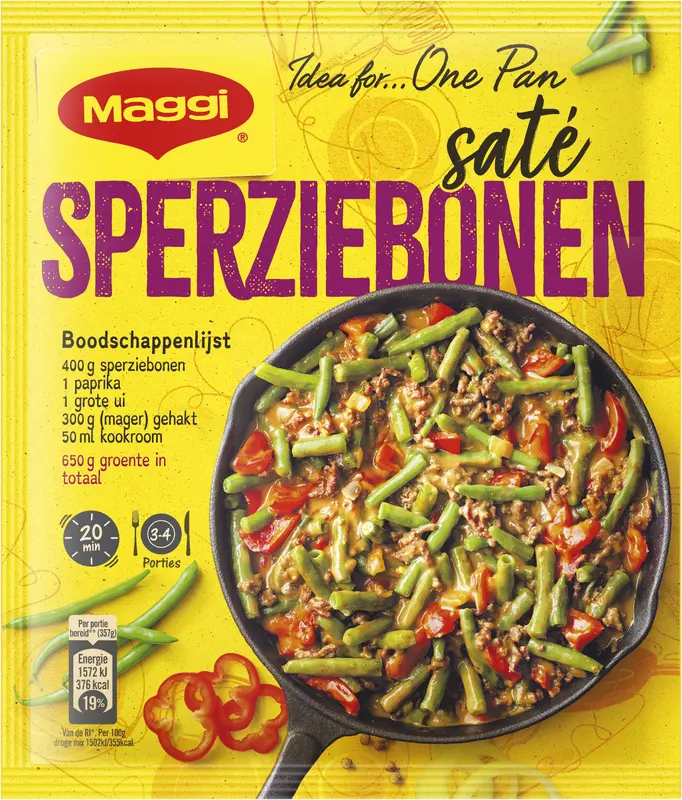 Maggi Dagschotel sperziebonen saté