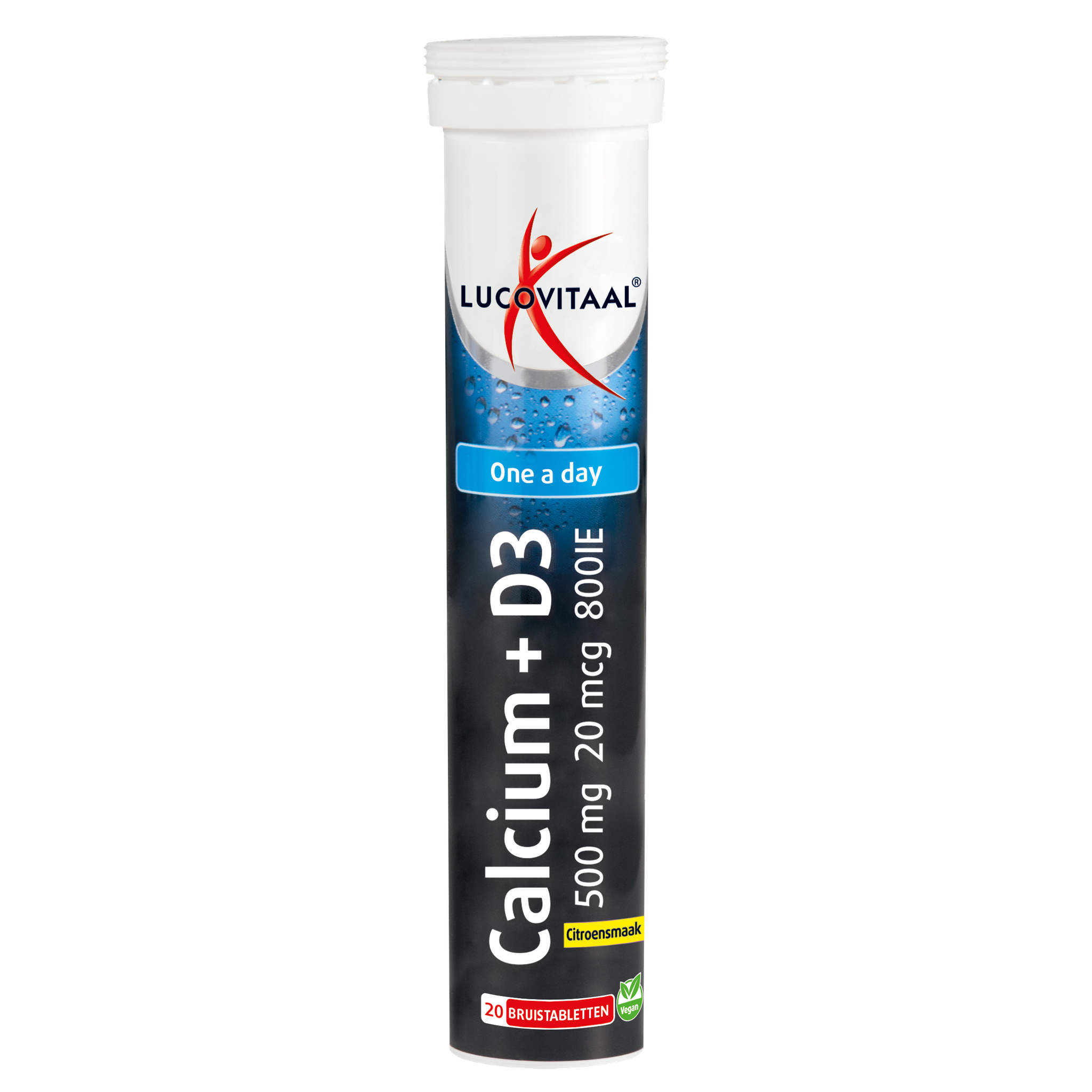 Lucovitaal Calcium & D3 800 IE Citroensmaak Bruistabletten 20 stuks