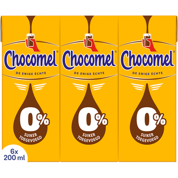 Chocomel 0% suiker toegevoegd 6x200ml