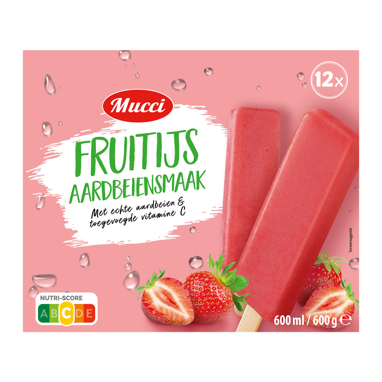 Fruitijs aardbeiensmaak