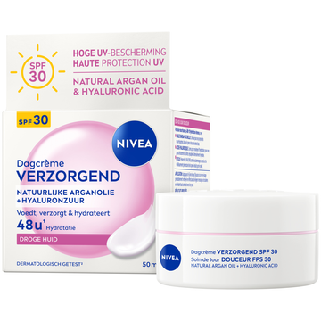 NIVEA Voedende Dagcrème SPF30 - 50ml - Gezichtscreme - Met natuurlijke amandelolie  - Droge huid