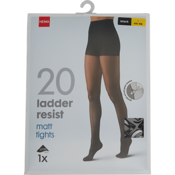 HEMA Panty 20D 44/46 Zwart Ladder Resistent